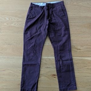 🔥J CREW MEN'S CHINO PANTS MAROON WINE SLIM 29X30
